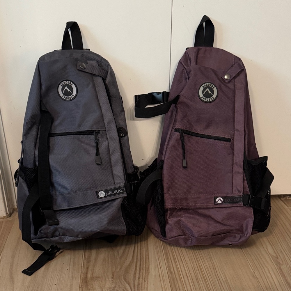 Aurorae Yoga cross-body sling back - Gray and Purple Set